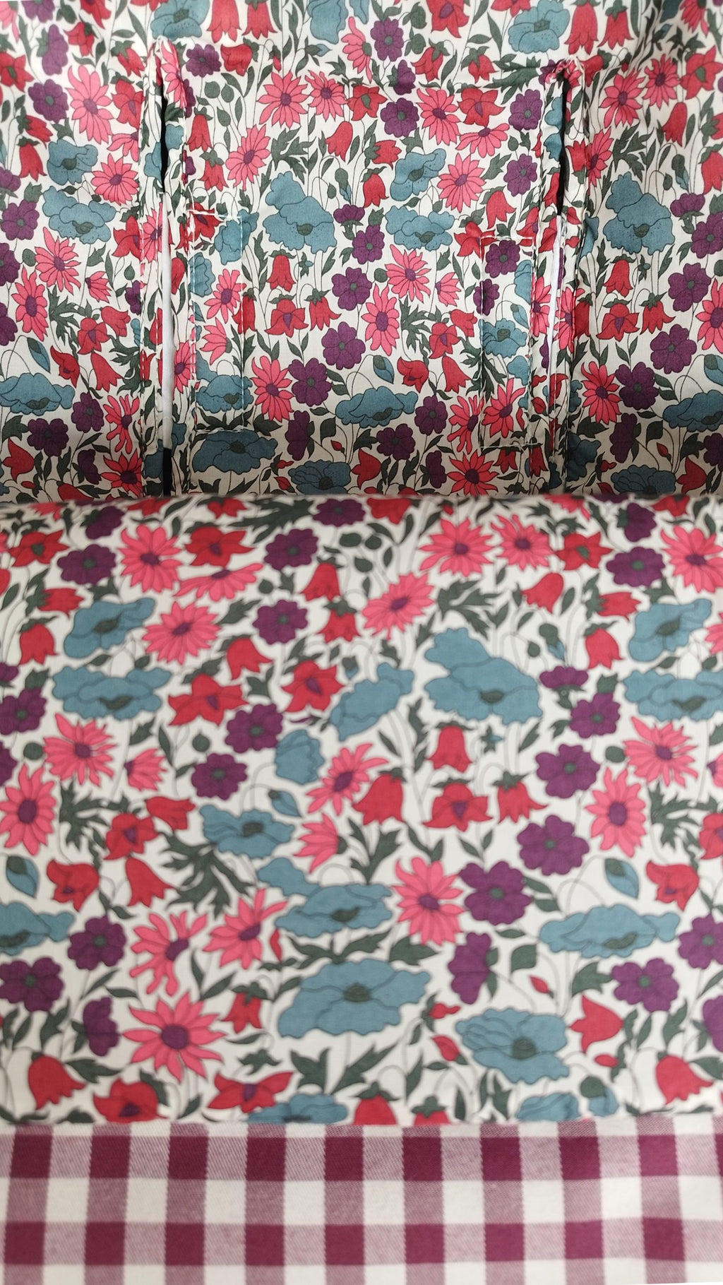 Saco Universal - Vichy Granate + Liberty Bera