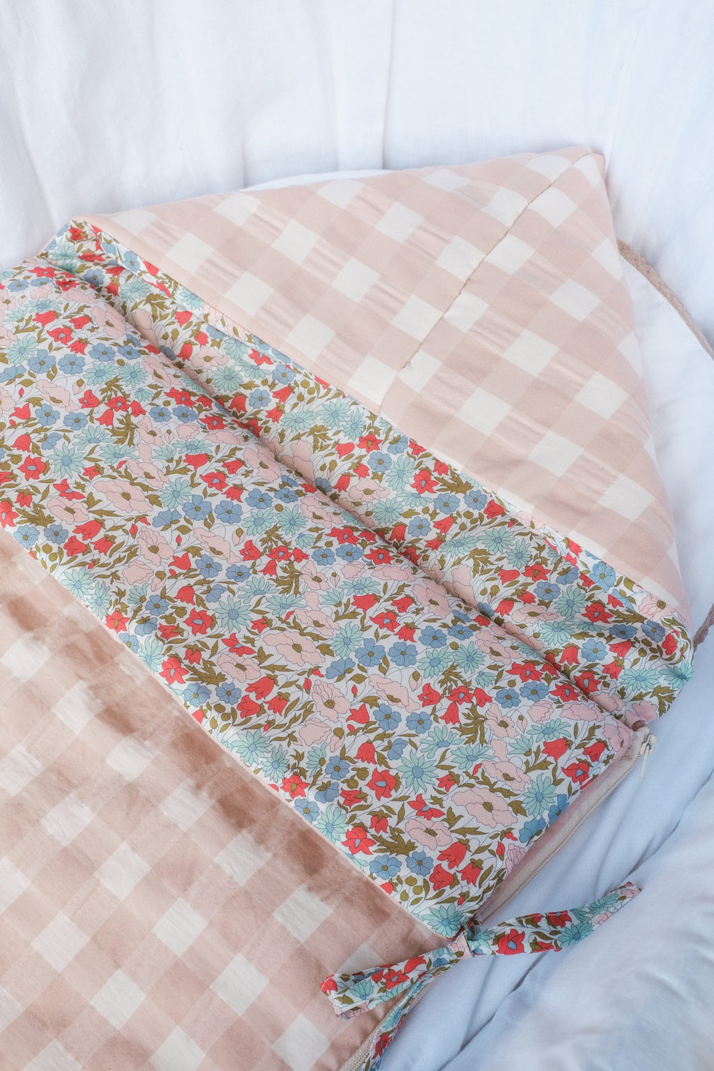 Saco Capazo Liberty Lucia y Vichy rosa