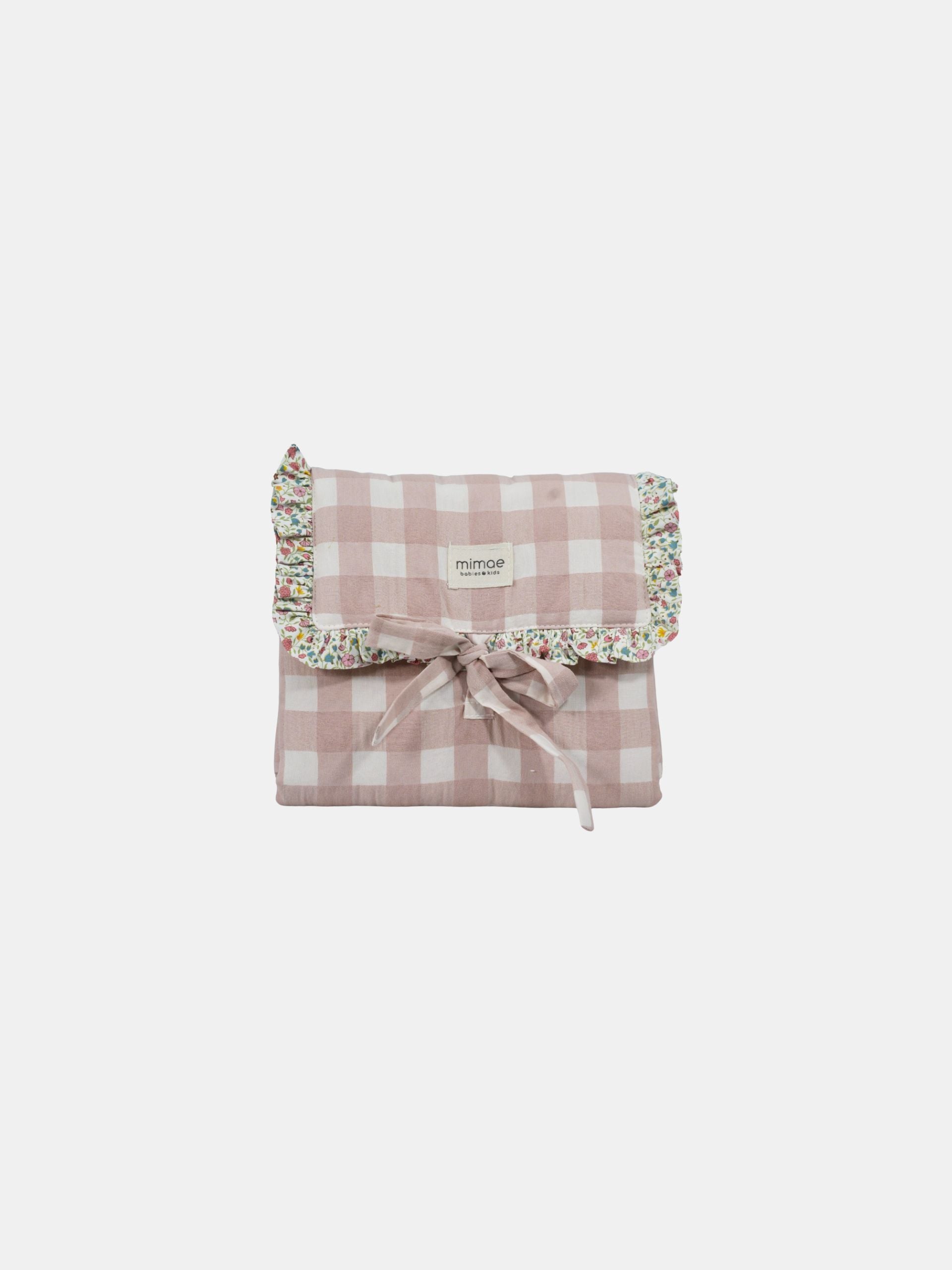 Cambiador Vichy rosa con volante Olivia