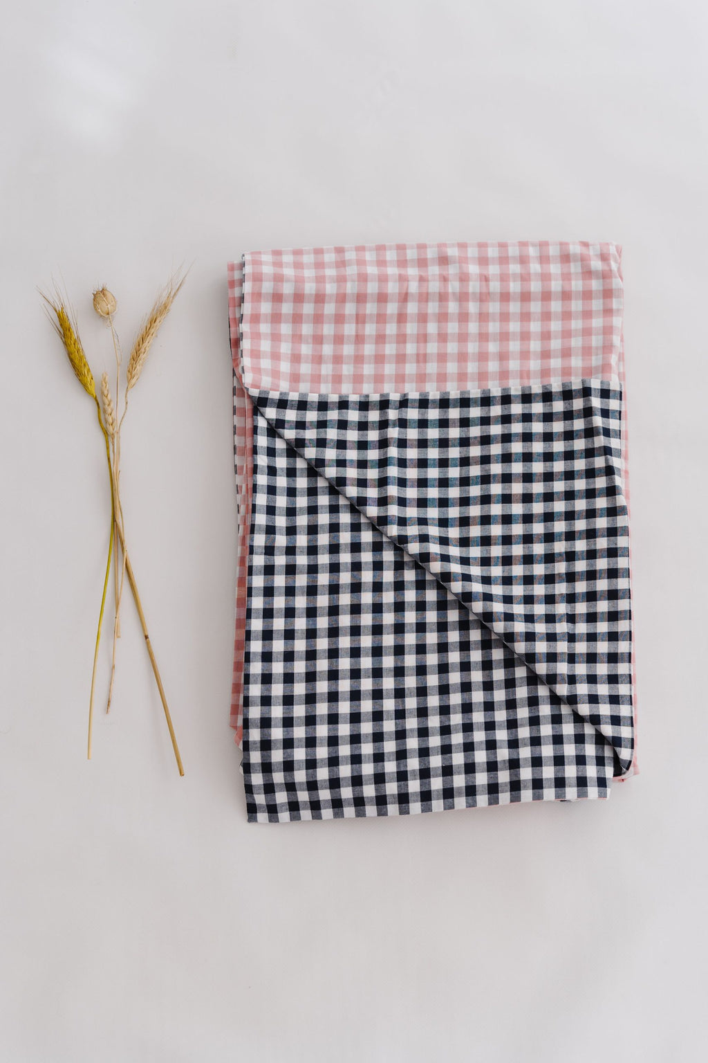 Funda Nórdica Cama Vichy Rosa + Vichy Navy