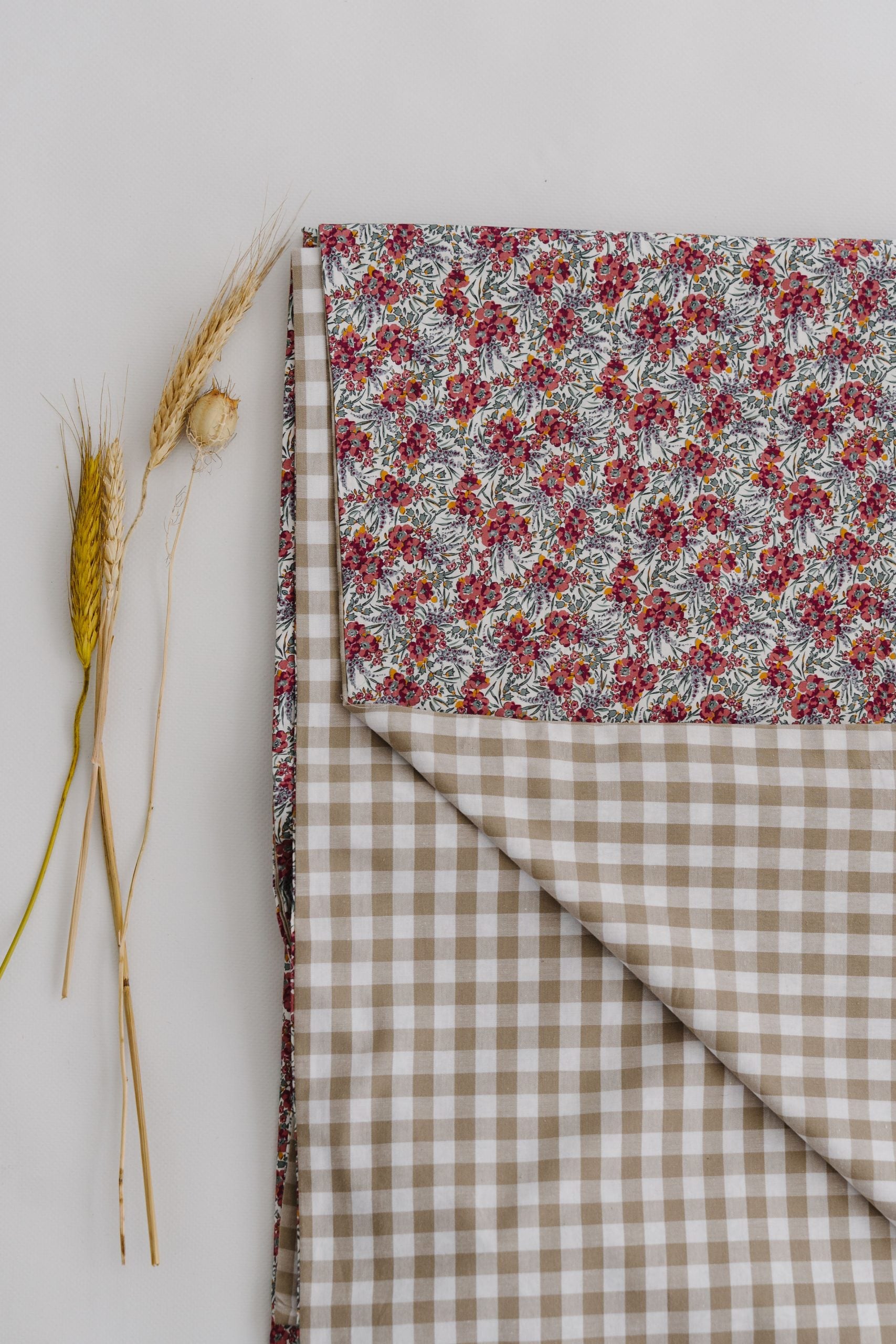 Funda Nórdica Cama Liberty Malen + Vichy beige