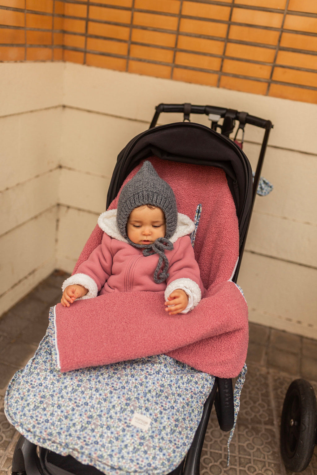 Saco universal invierno Niko+borrego rosa