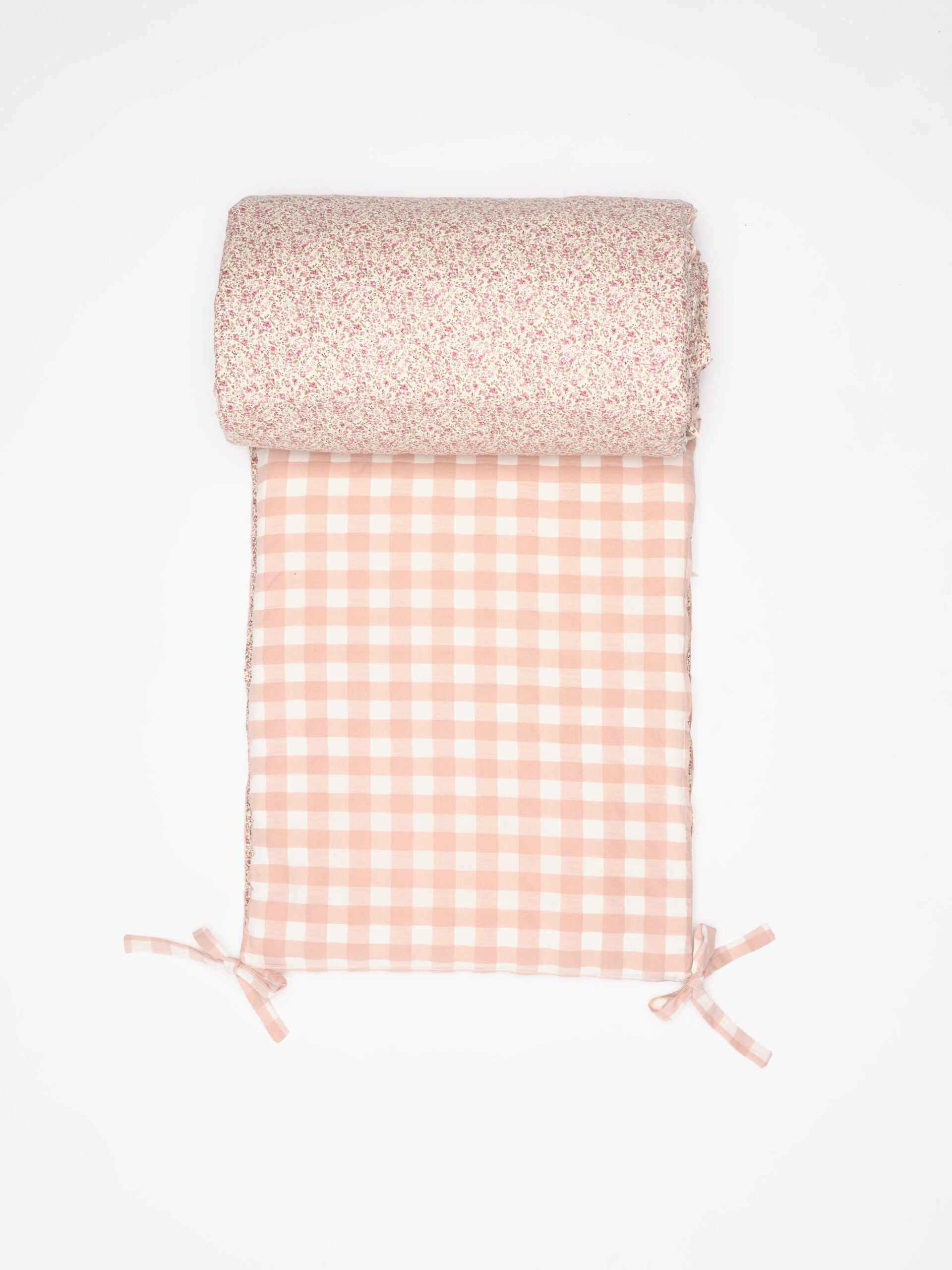 Juego de chichonera y funda nórdica Nikole y Vichy Rosa