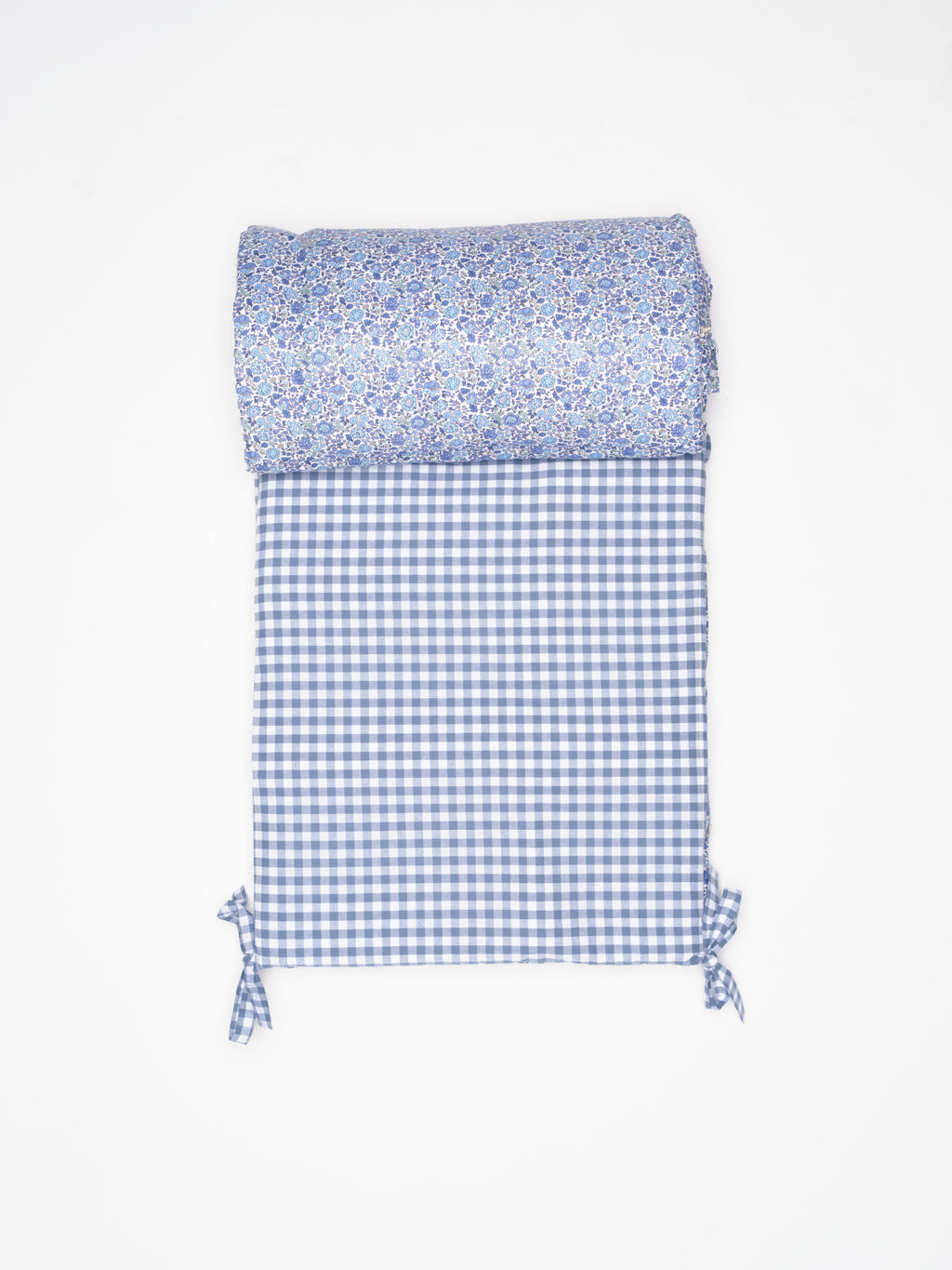 Juego de chichonera y funda nordica Azuli y vichy azul