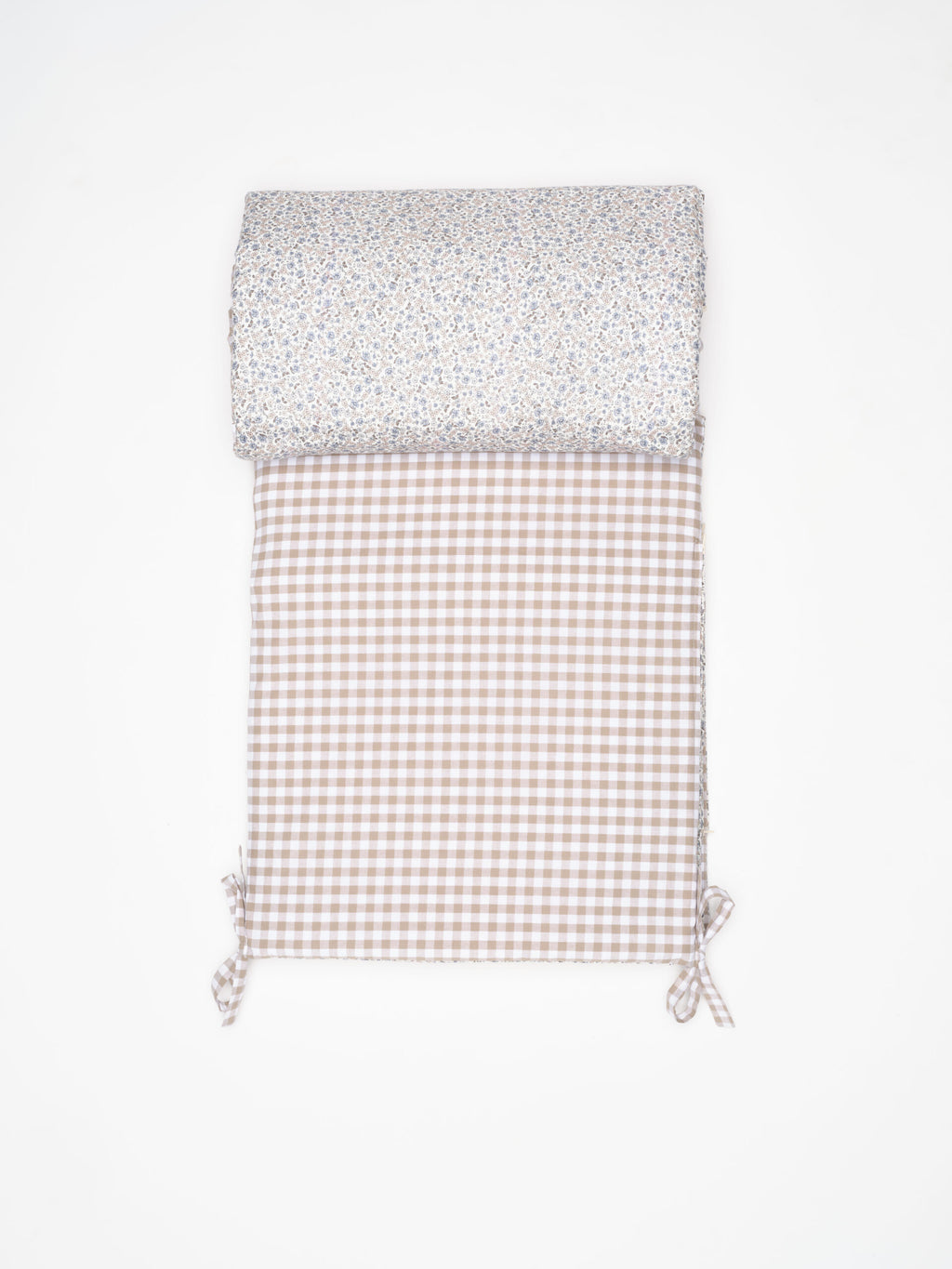 Juego de chichonera y funda nórdica Luken y vichy beige