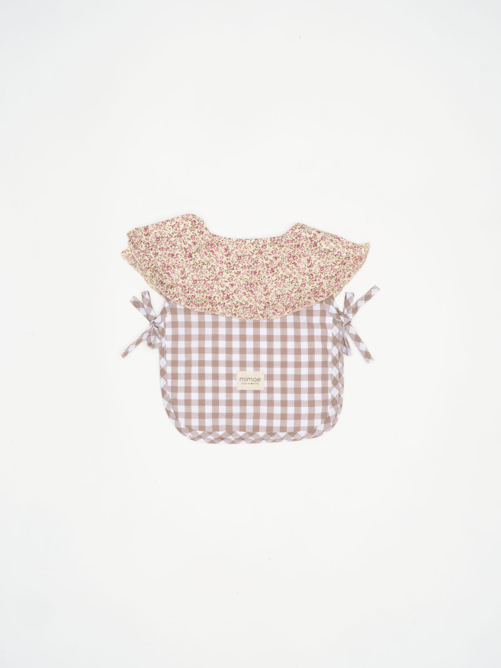 Babero volante cuello Nikole & vichy beige