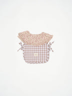 Babero volante cuello Nikole & vichy beige