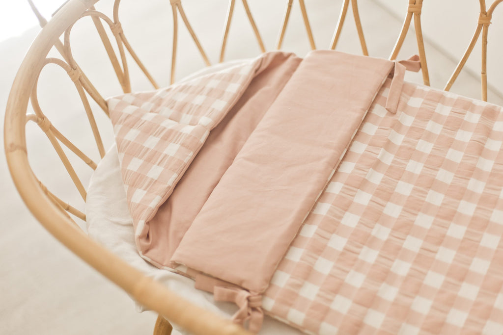 Saco Capazo Vichy Rosa y Rosa