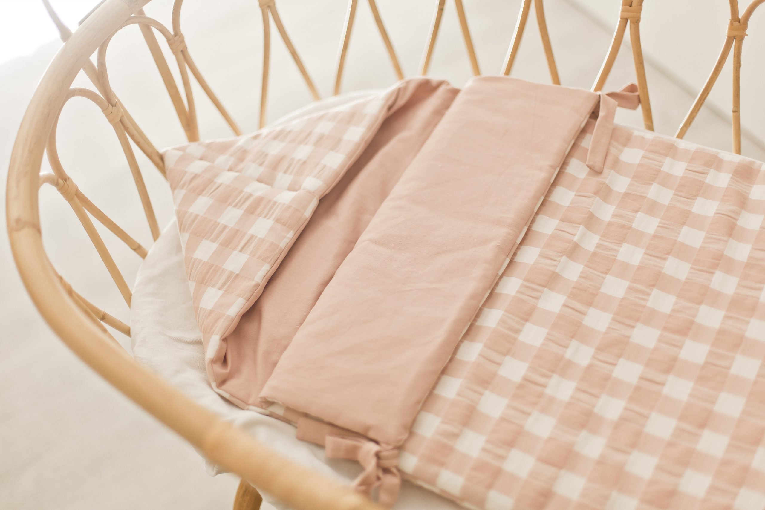 Saco Capazo Vichy Rosa y Rosa