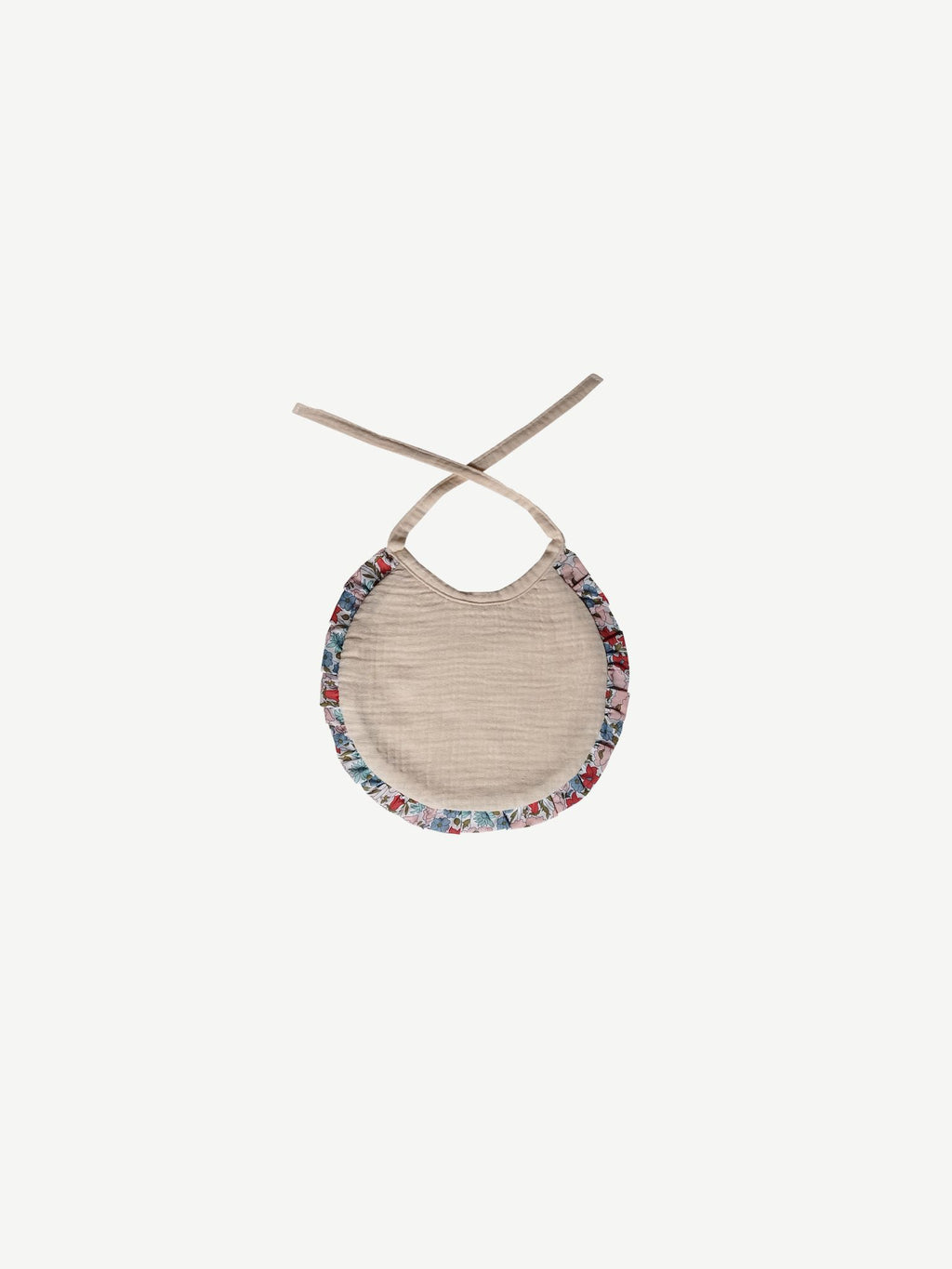 Babero Newborn Bambula Ecru y Volante Liberty Lucía