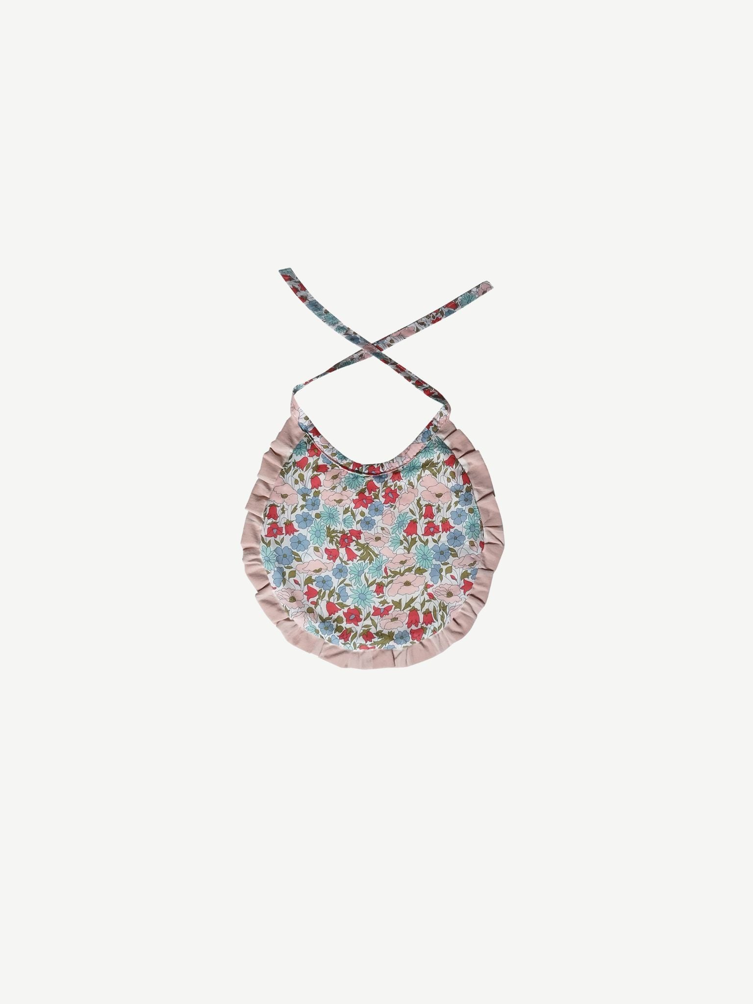 Babero Newborn Liberty Lucía y Volante Vichy Rosa