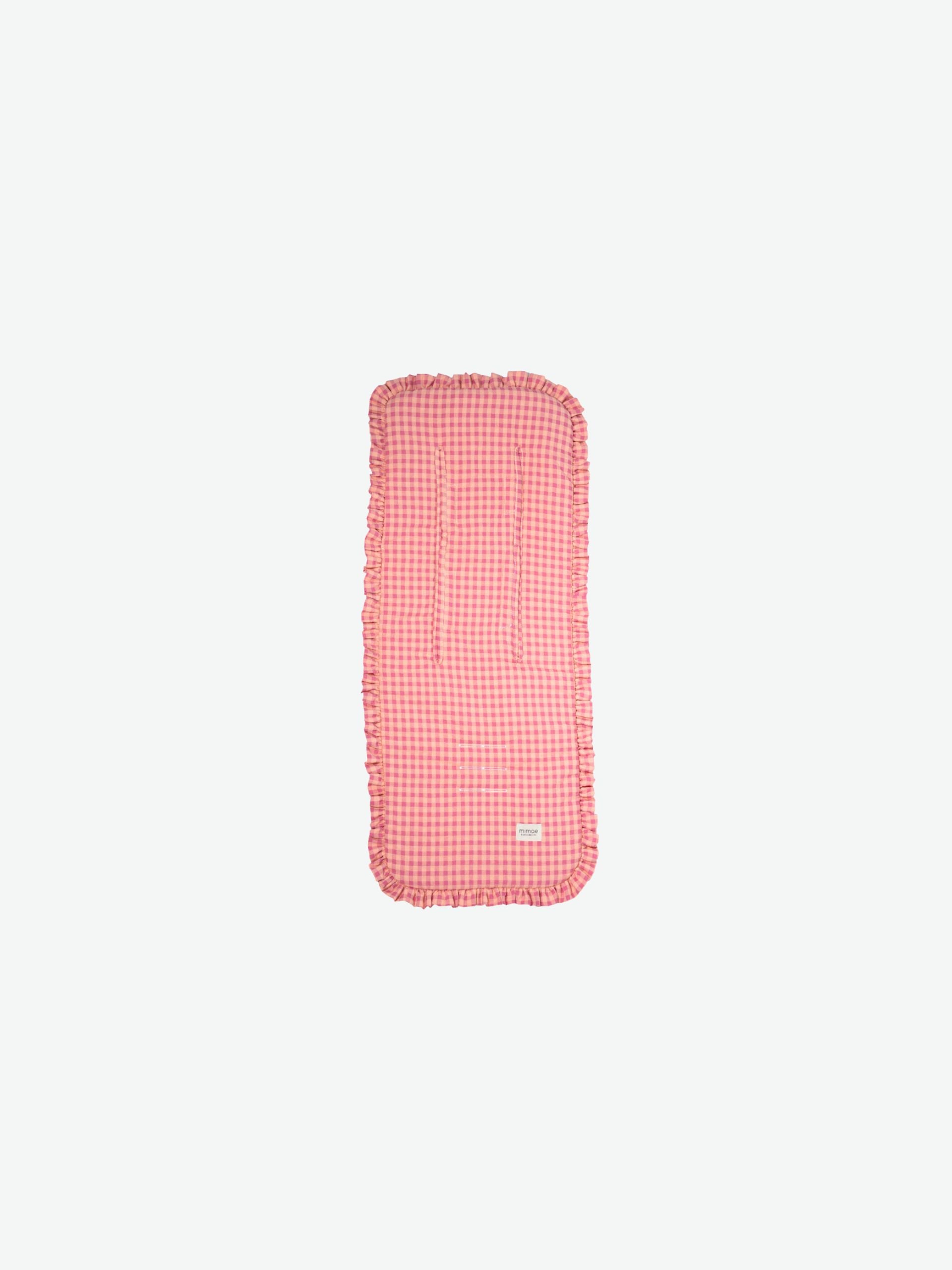 Colchoneta con volante vichy strawberry